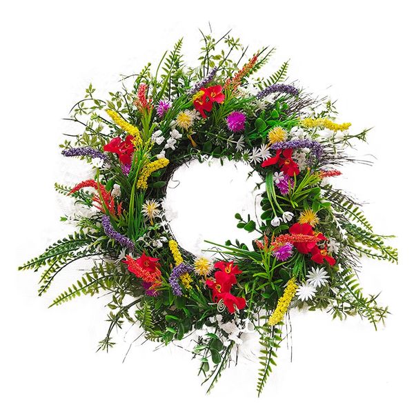 

Decorative wers Wreaths Texas Wildwer Wreath Spring Summer Front Door Simulation Dried wer Plant Artificial For Home Decoration 230822, Color