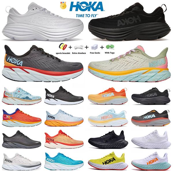 

hoka men women running shoes hokas one one clifton bondi 8 black white shock absorbing road carbon x2 designer sneakers climbing runner outd