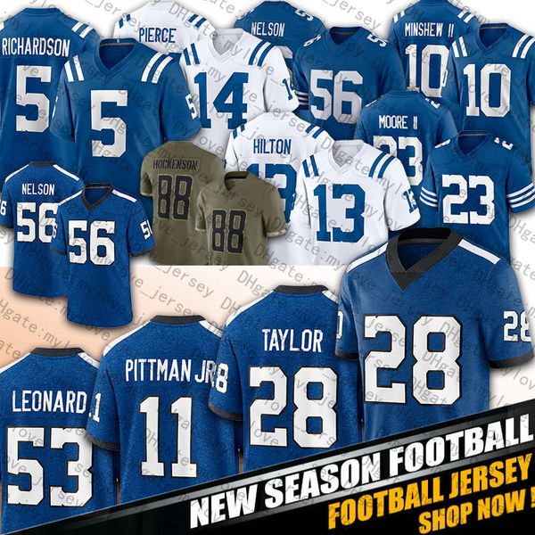 

28 jonathan taylor jerseys football anthony richardson darius leonard indianapolises michael pittman jr quenton nelson colts alec pierce gar, Black;red