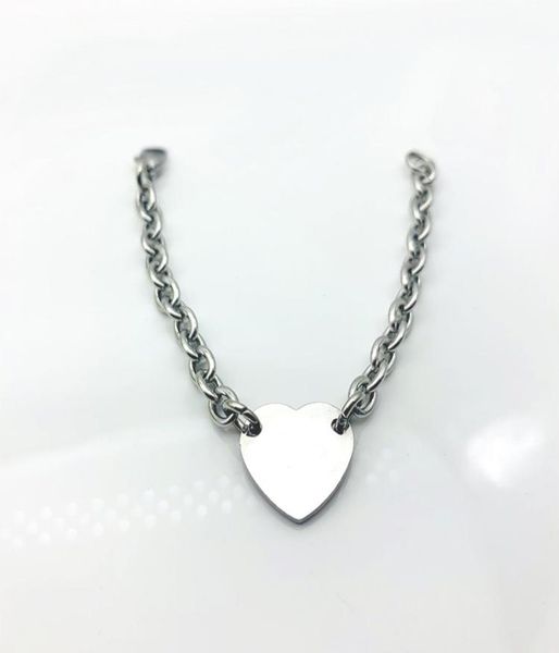 

heart bracelet women couple stainless steel fashion link chain on hand 19mm couple jewelry gift for girlfriend christmas valentine8541400, Black