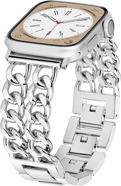 

Metal Band Bracelet Compatible with Apple Watch Ultra Series 8 SE 7 6 5 4 3 2 1 Dressy iWatch Bands for Women Men