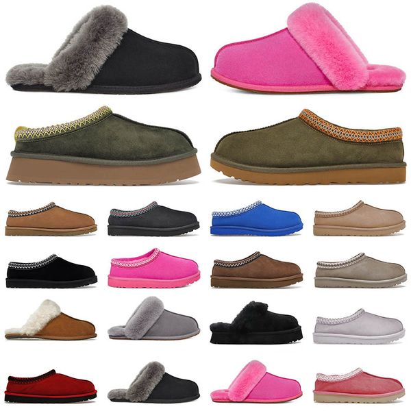 

boots women sandals fur slides classic ultra mini platform boot tasman slip-on les petites suede wool blend comfort size 36-43, Black