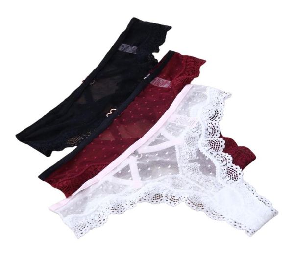 

women039s panties women lace lowwaist thong female fashion floral hollow exotic underwear transparent g string1892458, Black;pink