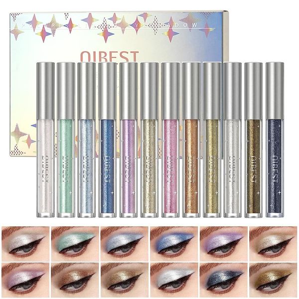 

eye shadow qi liquid eyeshadow pencil set 12 colors long lasting glitter shimmer pen diamond sparkling eyes makeup tools 230906