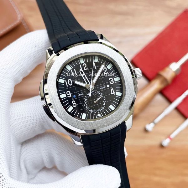 

men's watch with complex functions aquanaut traveler 5164a series super strong new type literal chocolate particle automatic machine 41, Slivery;brown