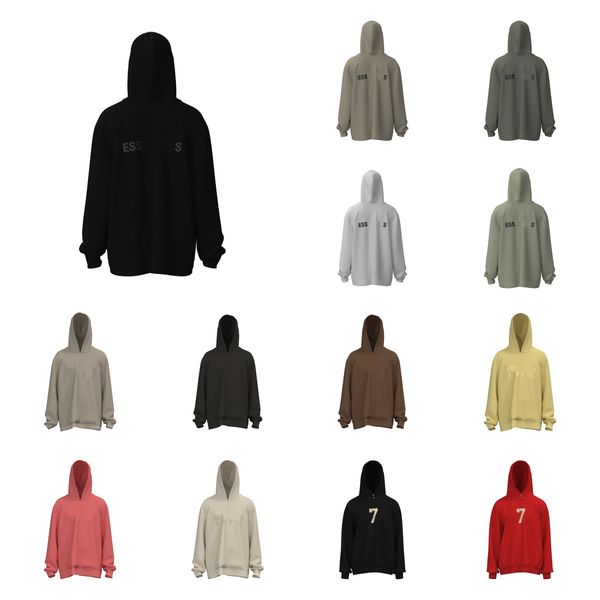 

hooded essentailhoodie fashion brands ess 1977 designer pullover luxury men's hoodie oversized hoodies designer men women sweatshirt, Black