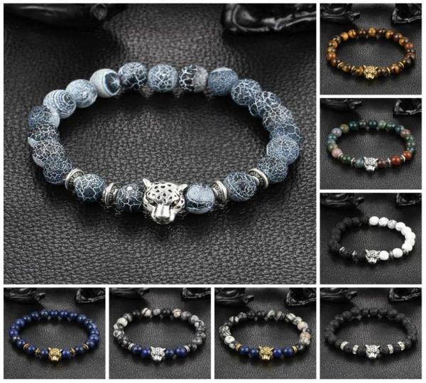 

charm bracelets whole fashion woman man plating gold silver chain bracelet crystal lava stone skeletons tiger eye jewelry bead4690450, Golden;silver