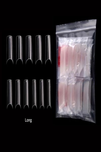 

550 pcsbag extralong false nail tips c curved full cover fake nail tip clear nature acrylic nails diy salon manicure supply6852156, Red;gold