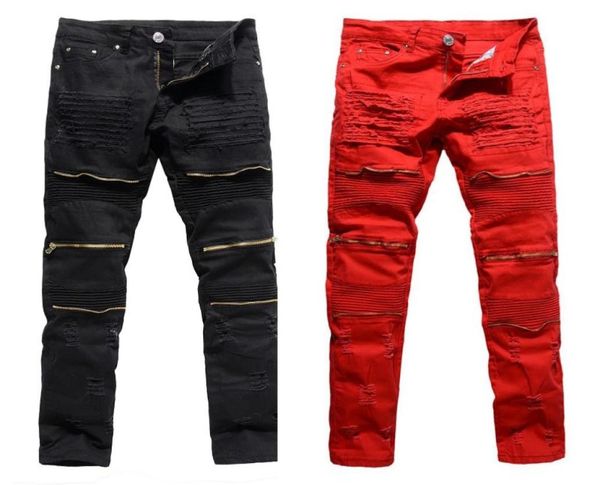 

men039s jeans 3 colors mens pants zipper hole cool trousers for guys 2021 europe america style plus size ripped male7490062, Blue