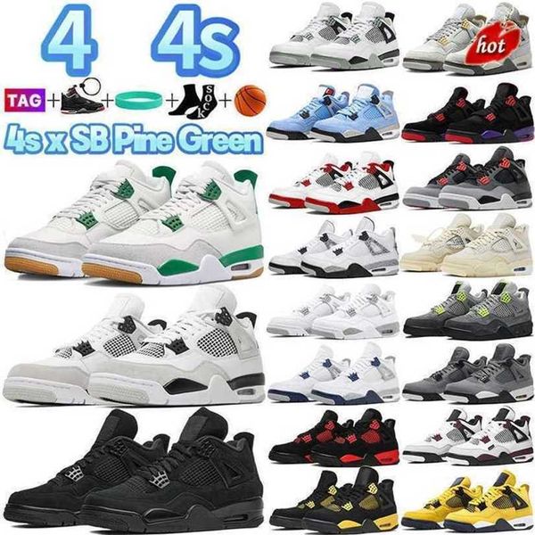 

2023 og 4 4s jumpman basketball shoes for men women og pine green military black cat craft pn dust seafoam red cement