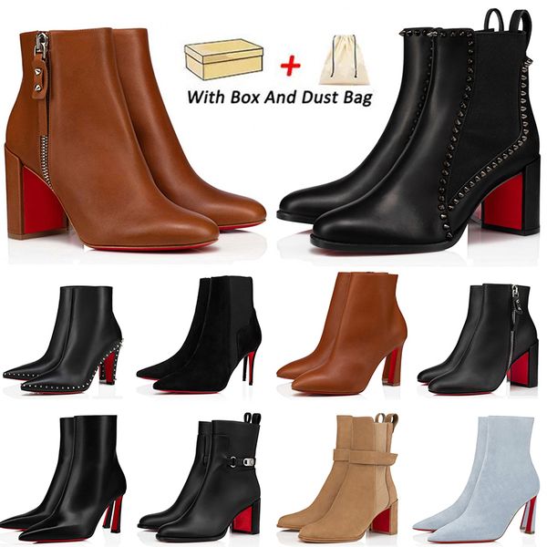 

pumps woman boots outdoor shoes high heels booty women ankle boot pointed-toe red bottoms new season booty style for delicate short booties, White;red