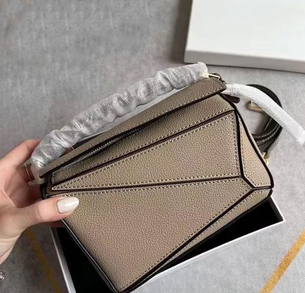 

designer bag genuine leather puzzles handbag shoulder luxury woman bags clutch totes crossbody zipper geometry square contrast color pillows