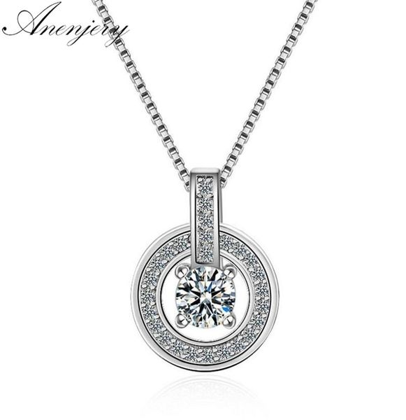 

925 sterling silver necklace mosaic cz zirconia pendant necklace for women gift chain choker collares5437904