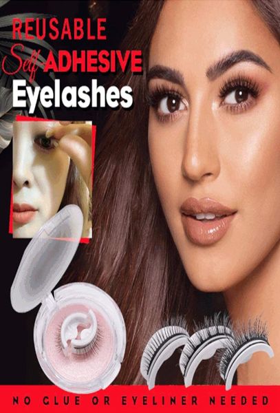 

1 pairs selfadhesive false eyelashes reusable natural long thick eyelash multiple reversible glue eye lash 14861450134