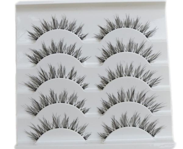 

beauty 5 pairsset makeup handmade natural fashion long false eyelashes thick cross soft eye lashes7517872