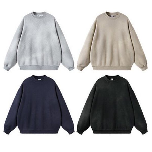 

wash fleece round neck sweater men's hoodies & sweatshirts women, Black