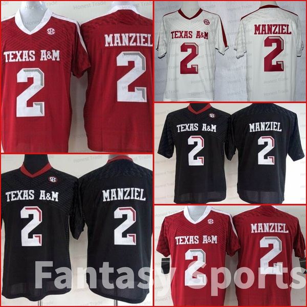 

texas aggies am 2 johnny manziel college football jersey red white black mens stitched jerseys sec patch