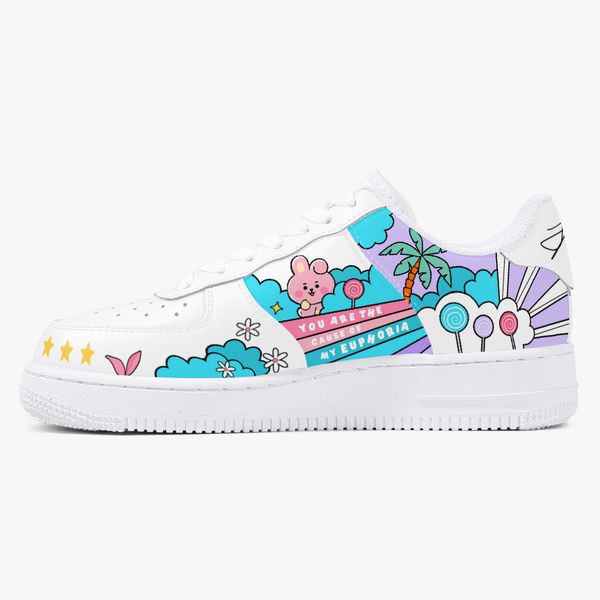 

customized shoes men's fashionable casual shoes diy women's shoes white sole cute pink bunny 86537