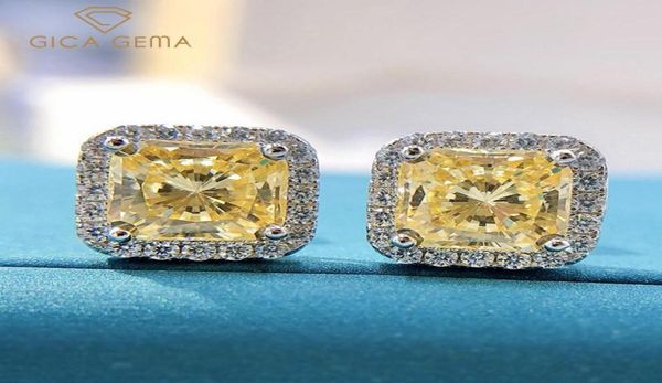 

stud gica 925 sterling silver 77mm pink yellow high carbon diamond earrings for women sparkling wedding fine jewelry gift3795960, Golden;silver
