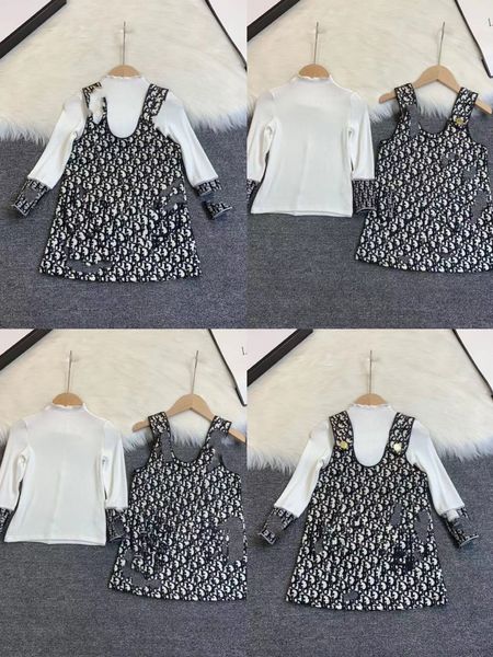 

girl flower dress autumn clothing sets denim skirt set 110-160cm designer girls fashion designer boutique clothes cotton materials wholesale, Red;yellow