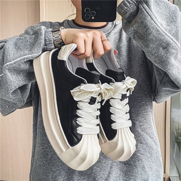 

dress shoes sneakers men s casual shoes fashion shell shaped toe dissolving men s korean style japan 230823, Black
