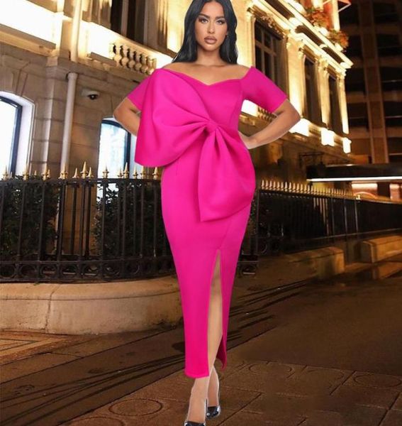 

casual dresses deep v neck backless big bow slim bodycon dress 2022 summer party women evening elegant wedding dinner gown8971651, Black;gray