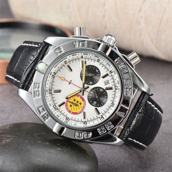 

brand 2023 men wristwatch breitlinx 44mm designer movement watches luxury mens watch multifunction chronograph montre ing, Slivery;black