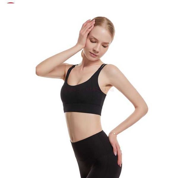 

ll yoga bra women's new cross straps beauty back gather sports double shoulder strap bra running fitness yoga wear