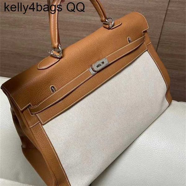 

kellies 40 50 size designer handbag customized version handmade 7a genuine leather large capcity for business genuine patchwork brownqq qual