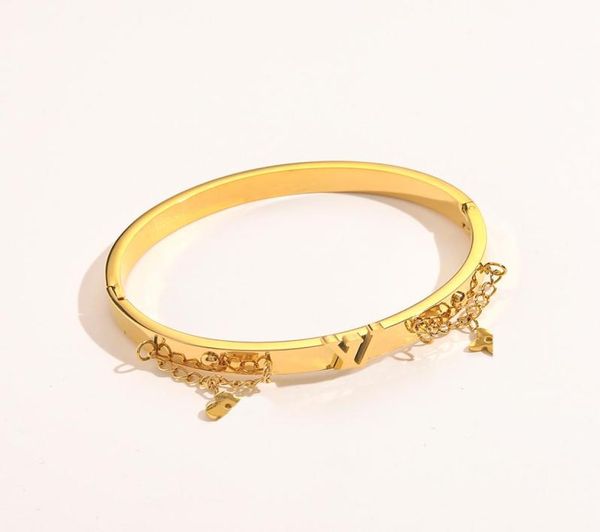 

europe america fashion style bracelets women bangle luxury designer jewelry 18k gold plated stainless steel wedding lovers gift ba3897826, Black