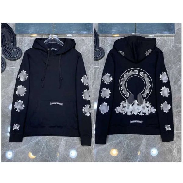 

men's hoodies sweatshirts designer mens chrome winter heart hoodie ch long sleeve jacket loose coat hooded hoody men woman hip hop644, Black