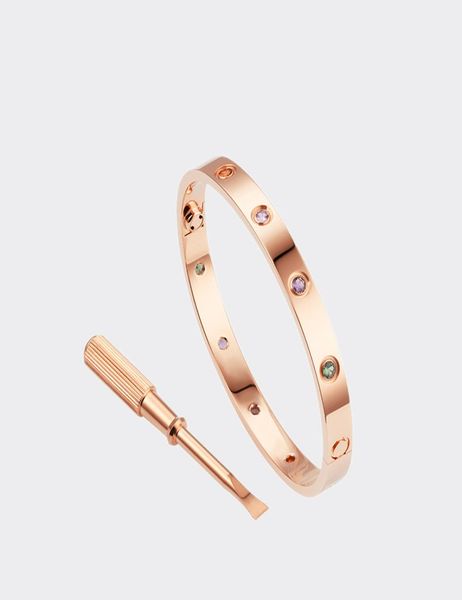 

bracelets designers love screw bracelet bangle colored diamond charm jewelry menwomen titanium steel goldplated never fade not a6504081, Black