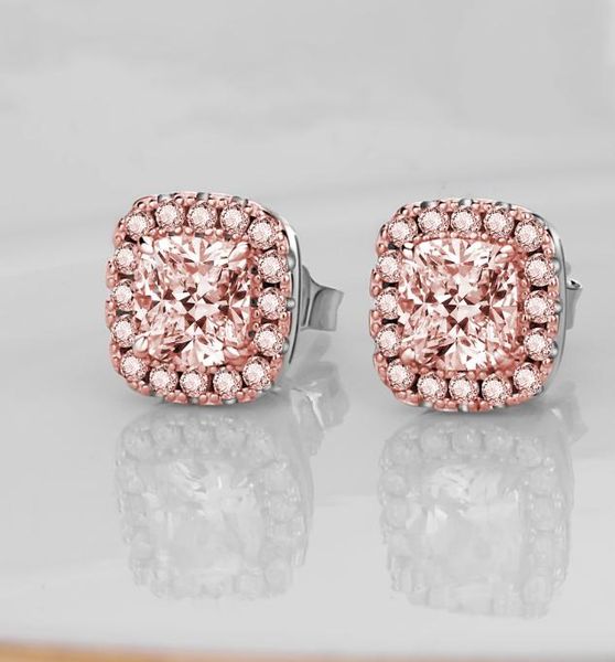 

men women earrings 18k white gold silver plated bling cz earrings studs nice jewelry gift7527853, Golden;silver