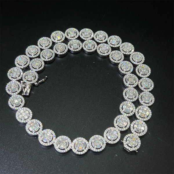 

wholesale cuban iced hip hop fashion styles 925 silver sunflower vvs baguette moissanite chains personalized necklace