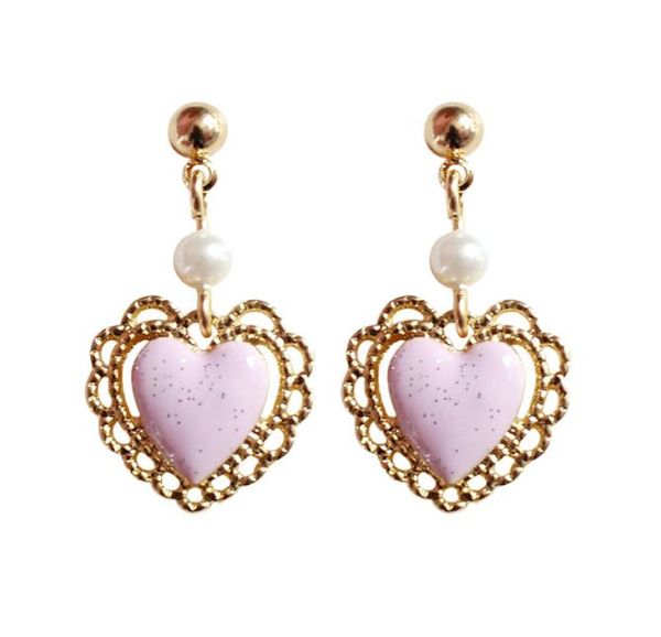 

fashion women jewelry accessories sailor moon hollow pink love earrings8232394, Golden