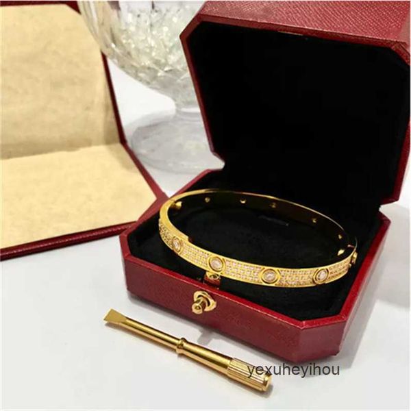 

silver nail bracelets cuff gold bangle womens mens diamond gemstone screwdriver screw stainless steel gift designer jewelry luxury bracelet, Black