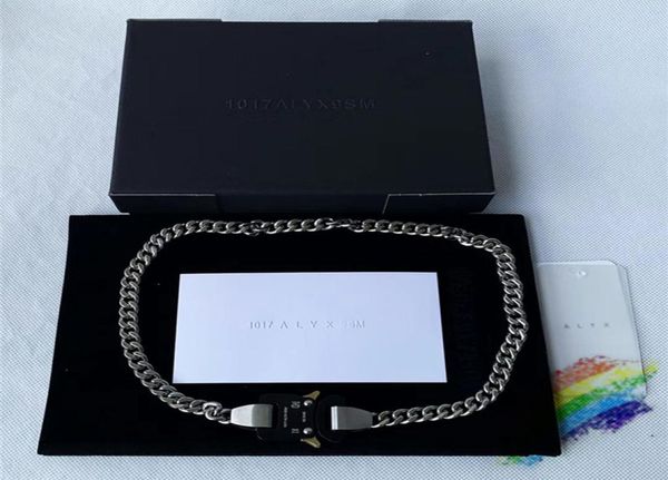 

2020ss 1017 alyx 9sm hero chain necklace men women metal alyx hero chain pearl accessories titanium japanese 10177521033, Silver