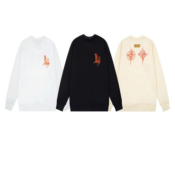 

2023s autumn and winter craft jacquard letter logo fashion long sleeve sweater student casual fleece hoodie l10-109, Black;brown