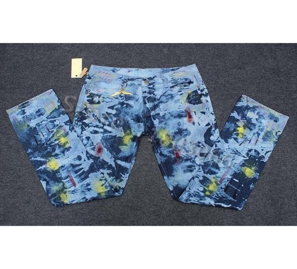 

fashion2017 new arrival robin jeans men famous brand ripped biker mens robins jeans plus size denim jean for male4699334, Blue