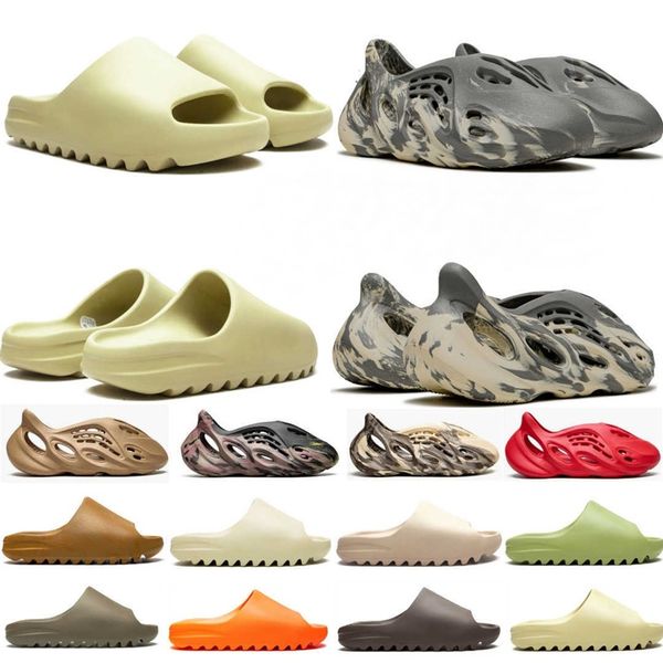 

designer slide foam runner sandals mens womens slippers kw bone onyx desert sand sulfur ochre pure west slippers resin slides shoes men slip, Black