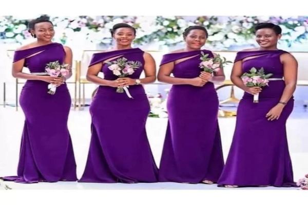 

bridesmaid dresses off shoulder purple floor length wedding guest gowns junior maid of honor dress elastic silk like satin pa7173521, White;pink