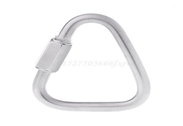 

stainless steel screw lock triangle carabiner climbing gear safety snap hook cords slings and webbing18631277