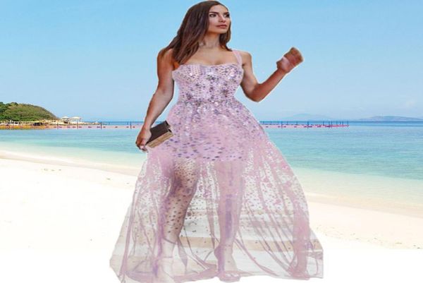 

pink dress straps backless maxi bridal wedding bridesmaid robe sequins embellished sequin dresses4043602, White;black