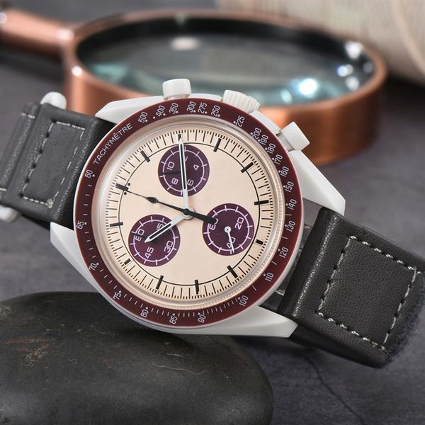 

2022 all dials working automatic date men watches luxury fashion mens full steel band quartz movement clock gold silver leisure wr232z, Slivery;brown