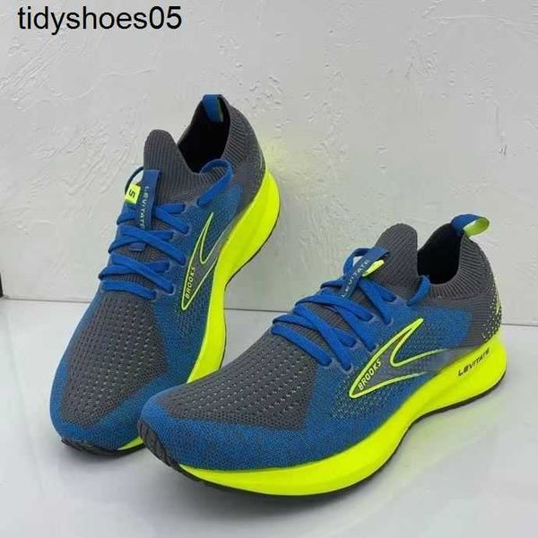 

new brooks levitate 5 energy 5 floating breathable lightweight marathon running shoe for men, Black