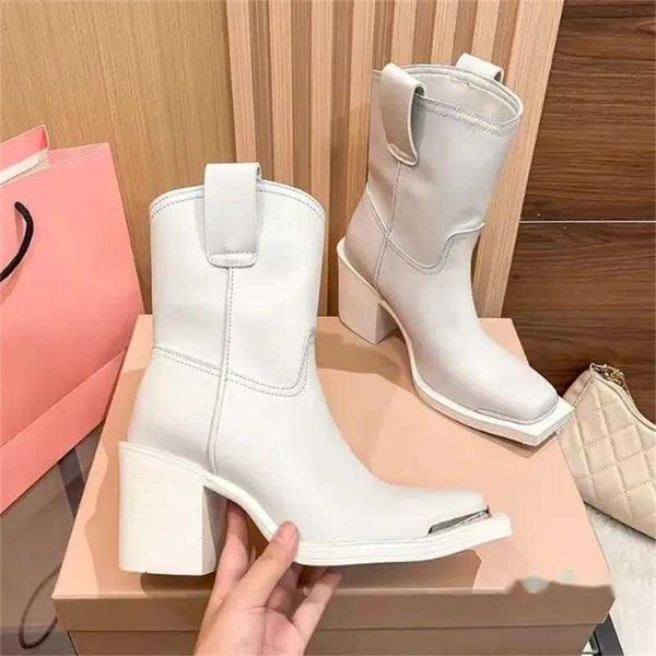 

boots womens leather black/white/brown outdoor party square-toe boot lady fashion