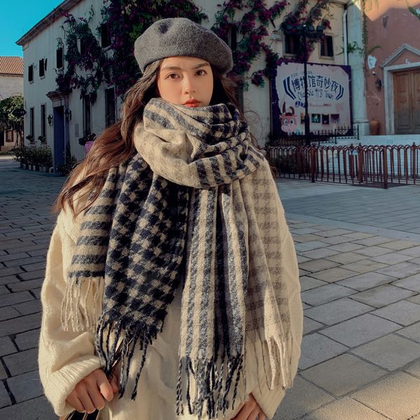 

scarves autumn and winter imitation cashmere thickened scarf 230823, Blue;gray