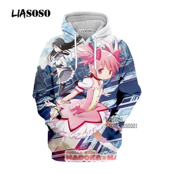 

liasoso anime puella magi madoka magica 3d print men039s hoody hoodies sweatshirt women casual pullover hip hop clothes streetw2544511, Black