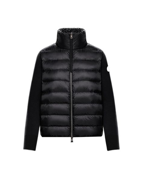 

arm badge womens down jacket stand collar women pknit jacket knitted sleeves down jackets winter warm coat size s--l, Black