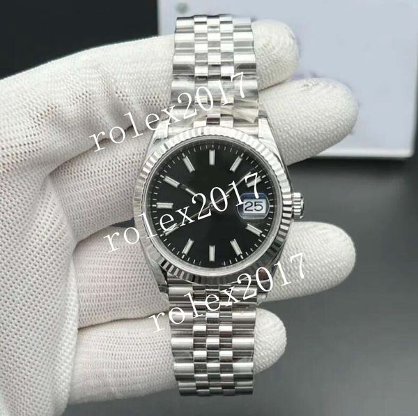 

ime mens super men's gmt 904l datejust 36mm vsf factory steel black stick dial on jubilee bracelet automatic movement sapphire wristwat, Slivery;brown